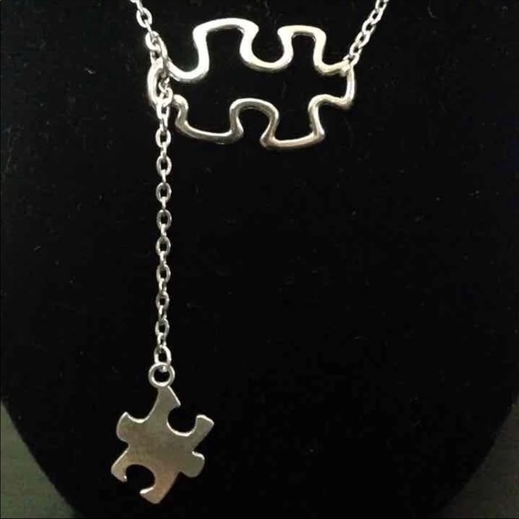 Dainty Puzzle Piece Necklace - Picture 2 of 3